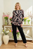 Plus size marble pattern printed long sleeve women blouse GJQ16426(BS2)