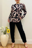 Plus size marble pattern printed long sleeve women blouse GJQ16426(BS2)