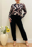 Plus size marble pattern printed long sleeve women blouse GJQ16426(BS2)