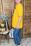 Western serape & sunflower printed yellow short sleeve t-shirt DLH9966 IS22