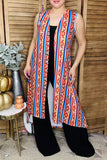 Western women's cardigan Geometrical printed long body vest GJQ5343