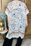 Women's cardigan duster Blue floral printed kimono YZ213213 IS23
