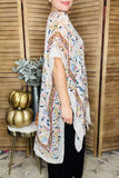 Women's cardigan duster Blue floral printed kimono YZ213213 IS23