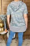Camo Star/striped printed short sleeve hoodie GJQ9755 (BS12)