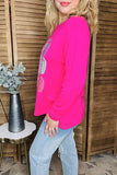 Halloween BOO & ghost hot pink long sleeve women sweat shirt BQ16016 DS9