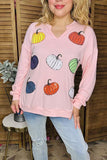 Western Halloween Sequin Pumpkin pink women's boutique top BQ16013 BS8