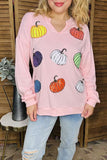 Western Halloween Sequin Pumpkin pink women's boutique top BQ16013 BS8