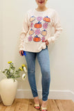 Western Halloween pumpkin & flower women's boutique blouse BQ16056 (BS9)