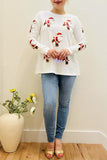 White long sleeve sequin santa claus Christmas skate women's sweatshirt XCH15991 BS1