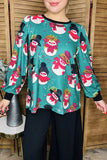 Christmas snowman printed lantern long sleeve women shirts XCH16510 DS2