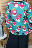 Christmas snowman printed lantern long sleeve women shirts XCH16510 DS2