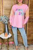 Chic SPOOKY SEASON pink sequin women's boutuque top Southern Stitch XCH16470 BS11
