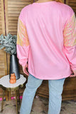 Chic SPOOKY SEASON pink sequin women's boutuque top Southern Stitch XCH16470 BS11