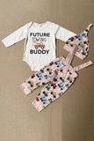 FUTURE TOWING BUDDY white romper & pant & hat 3pcs baby boy sets 250920M