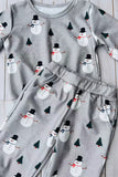 Christmas tree & snowman printed top & pant 2pc boy sweatshirts set DLH2890 A15S1