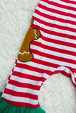 Christmas striped gingerbread baby girls romper DLH2832 A9S2