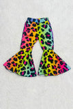 Multi color leopard patterns denim pant girls jeans DLH2728 A16S1