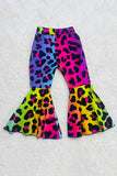 Multi color leopard patterns denim pant girls jeans DLH2728 A16S1