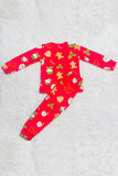 Red christmas printed long sleeve top & pant 2pc pajamas sets DLH2831 A9S3