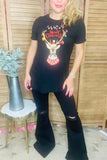 "Merry Christmas"printed short sleeve black women t-shirt DLH10321