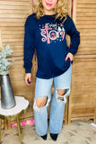 Christmas "True story"blue long sleeve women blouse XCH15762