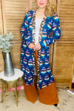 Aztec/leopard printed long duster women cardigan YMY9874 (AS7)/AS6