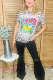 HOWDY BABE leopard & cactus printed short sleeve t-shirt XCH12575 IS22