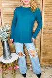 Solid Teal color long sleeve women t-shirt YMY15529 IS13