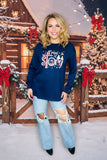 Christmas "True story"blue long sleeve women blouse XCH15762