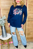Christmas "True story"blue long sleeve women blouse XCH15762