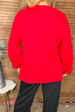 Sequin santa claus patch red women sweatshirts pullover tops XCH16546 FS2
