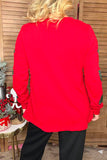 Sequin Christmas tree red knitted fabric long sleeve women top XCH16598 CS4