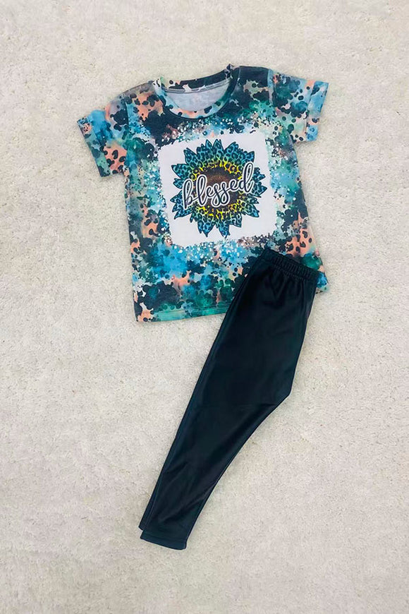 BLESSED sunflower printed girl t-shirt DLH1017-9 A16S4