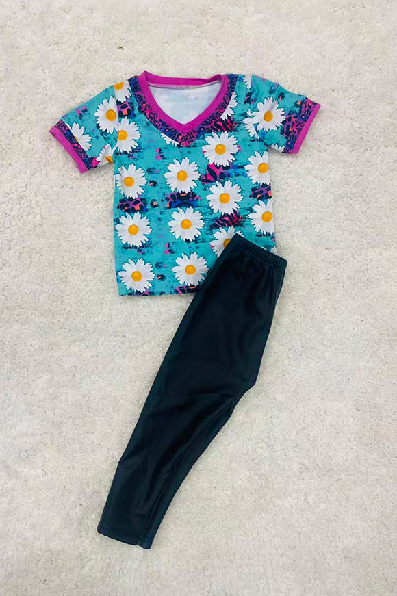 Shop Daisy & leopard printed girl t-shirt DLH0821-1 A16S4