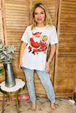 Christmas Santa Claus printed short sleeve women t-shirt XCH15739 BS4