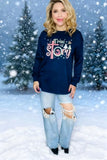Christmas "True story"blue long sleeve women blouse XCH15762