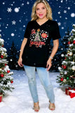 "It's the season" Christmas tree black short sleeve women t-shirt XCH15760 BS9