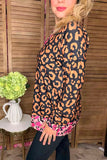 Leopard long sleeve women tops w/v-neckline YMY13849 (DS6)