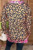 Leopard long sleeve women tops w/v-neckline YMY13849 (DS6)