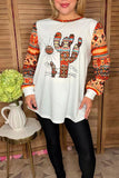 Western White Cactus & Aztec printed long sleeve women t-shirt XCH10516 (GS4)