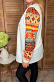 Western White Cactus & Aztec printed long sleeve women t-shirt XCH10516 (GS4)
