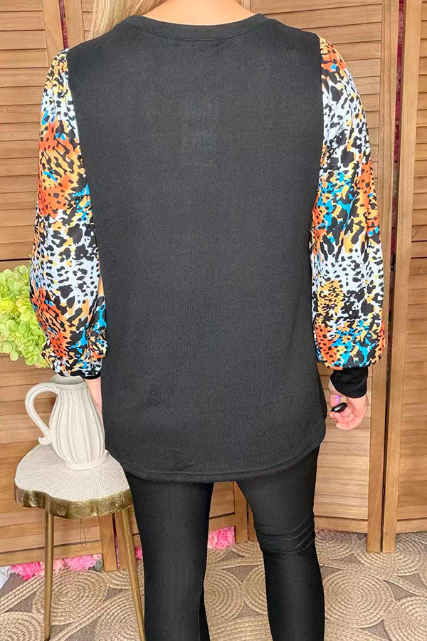 Women's Long Sleeve Color Block V-Neck Tunic Sweatshirt - Casual Pullover With Banded Cuffs, Printed Webbing - View #11