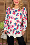 Multicolor leopard printed long sleeve women tops GJQ15599 (GS1)