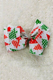 Christmas tree double layer rhinestone 7.5" hairbow (4PCS/$10.00)