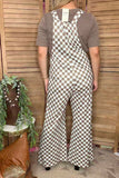 Checkered one piece casual women jumpsuit XCH16799