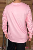 Christmas "MERRY BRIGHT" pink long sleeve women shirts XCH16544