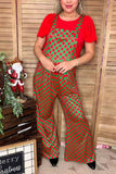 Red & Green checkered one piece casual women jumpsuit XCH16764