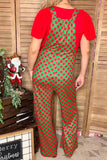 Red & Green checkered one piece casual women jumpsuit XCH16764