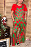 Red & Green checkered one piece casual women jumpsuit XCH16764