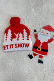 Christmas LET IT SNOW one size unisex toddler kids hat w/lights